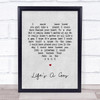 T. Rex Life's A Gas Grey Heart Song Lyric Quote Music Print