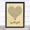 Dappy Spotlight Vintage Heart Song Lyric Quote Music Print