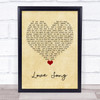 Tesla Love Song Vintage Heart Song Lyric Quote Music Print