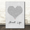 The Crusaders & Randy Crawford Street Life Grey Heart Song Lyric Quote Music Print