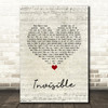 5 Seconds Of Summer Invisible Script Heart Song Lyric Quote Music Print