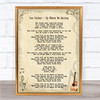 Joe Cocker - Up Where We Belong Song Lyric Guitar Quote Print