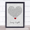 Imagine Dragons Every Night Grey Heart Song Lyric Quote Music Print