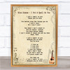 Nina Simone - I Put A Spell On You Song Lyric Guitar Quote Print