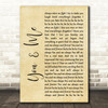 The Wannadies You & Me Rustic Script Song Lyric Quote Music Print