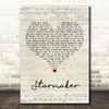 Fame Academy Starmaker Script Heart Song Lyric Quote Music Print