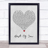 Foo Fighters Best Of You Grey Heart Song Lyric Quote Music Print