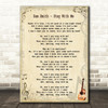 Sam Smith - Stay With Me Song Lyric Guitar Quote Print