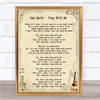 Sam Smith - Stay With Me Song Lyric Guitar Quote Print