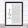 Jai-Jagdeesh In Dreams White Script Song Lyric Quote Music Print