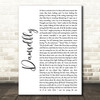 Loyle Carner Damselfly White Script Song Lyric Quote Music Print