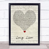 Taylor Swift Long Live Script Heart Song Lyric Quote Music Print