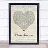 Van Morrison Moondance Script Heart Song Lyric Quote Music Print