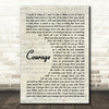 Celine Dion Courage Vintage Script Song Lyric Quote Music Print