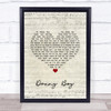 Eva Cassidy Danny Boy Script Heart Song Lyric Quote Music Print