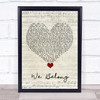 Pat Benatar We Belong Script Heart Song Lyric Quote Music Print