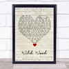 Paul Weller Wild Wood Script Heart Song Lyric Quote Music Print
