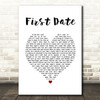 Blink-182 First Date White Heart Song Lyric Quote Music Print