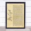 Lady Gaga Hey Girl Rustic Script Song Lyric Quote Music Print