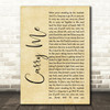 Levellers Carry Me Rustic Script Song Lyric Quote Music Print