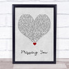 The Vamps Missing You Grey Heart Song Lyric Quote Music Print