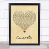 Tom Odell Concrete Vintage Heart Song Lyric Quote Music Print