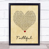 Go West Faithful Vintage Heart Song Lyric Quote Music Print