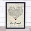 Travis Driftwood Script Heart Song Lyric Quote Music Print