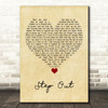 Oasis Step Out Vintage Heart Song Lyric Quote Music Print