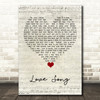 Tesla Love Song Script Heart Song Lyric Quote Music Print