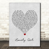 UB40 Homely Girl Grey Heart Song Lyric Quote Music Print