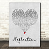 Christina Aguilera Reflection Grey Heart Song Lyric Quote Music Print