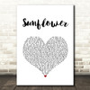 Rex Orange County Sunflower White Heart Song Lyric Quote Music Print