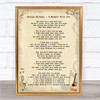 George Michael A Moment With You Vintage Guitar Song Lyric Quote Print