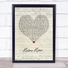 James Gillespie Him.Her. Script Heart Song Lyric Quote Music Print