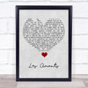 Charles Dumont Les Amants Grey Heart Song Lyric Quote Music Print