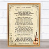 Oasis Live Forever Song Lyric Vintage Quote Print