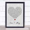 Ray LaMontagne Can I Stay Grey Heart Song Lyric Quote Music Print