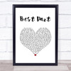 Daniel Caesar Best Part White Heart Song Lyric Quote Music Print