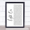 Maggie Rogers Light On White Script Song Lyric Quote Music Print