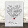 Donny Osmond Puppy Love Grey Heart Song Lyric Quote Music Print