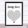 Taylor Swift Long Live White Heart Song Lyric Quote Music Print