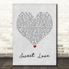 Anita Baker Sweet Love Grey Heart Song Lyric Quote Music Print