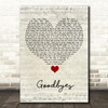 Jorja Smith Goodbyes Script Heart Song Lyric Quote Music Print