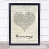 The Killers Runaways Script Heart Song Lyric Quote Music Print