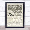 Tom Baxter Better Vintage Script Song Lyric Quote Music Print