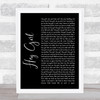 Lady Gaga Hey Girl Black Script Song Lyric Quote Music Print