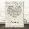 Coldplay Paradise Script Heart Song Lyric Quote Music Print