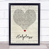 Ashanti Helpless Script Heart Song Lyric Quote Music Print