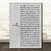 Shakira Tu Grey Rustic Script Song Lyric Quote Music Print